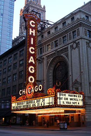 The Chicago Theatre (1921) – the flagship of the Balaban & Katz chain – underwent renovations costing millions of dollars in 1986 and was restored to its 1930s appearance.