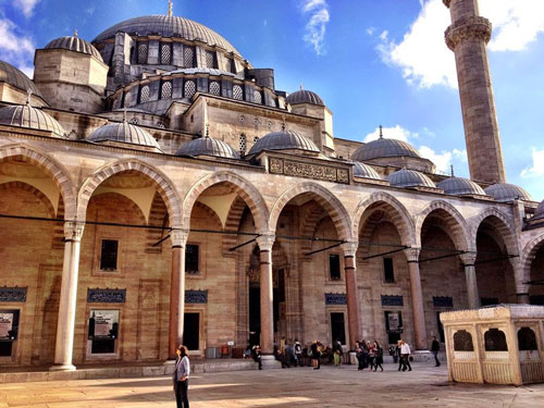 View of the Inner Courtyard of the Süleymaniye Mosque. Photo by Michael Polczynsky, 2014.