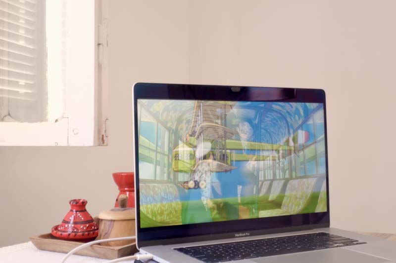 A laptop screen