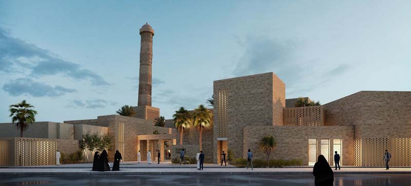 architect's rendering of modern mosque