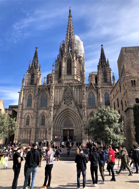 gothic cathedral with people in foreground