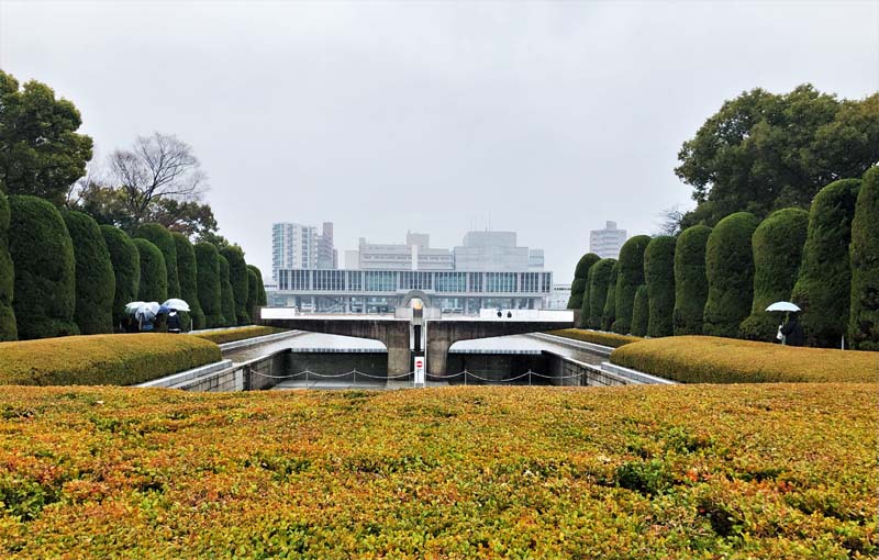 gardens around sunken courtyard