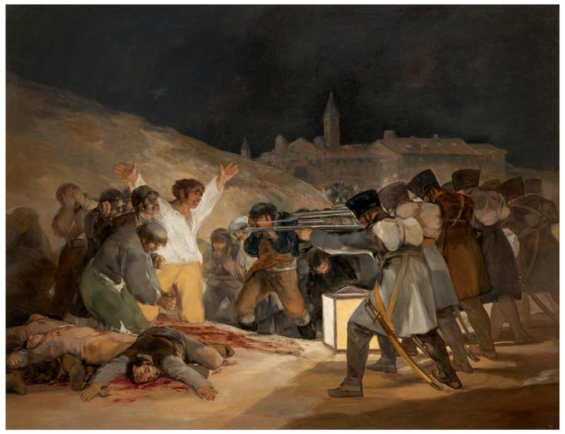 painting of man be executed by firing squad at night