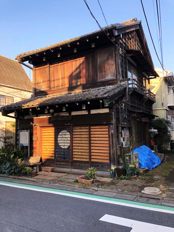 two-story wooden building