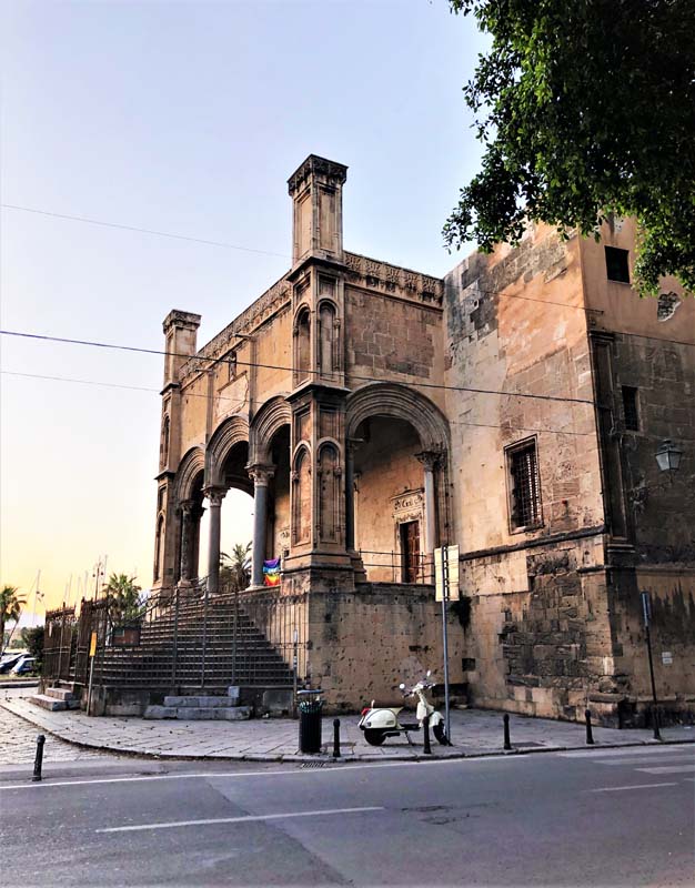 loggia with deteriorating walls