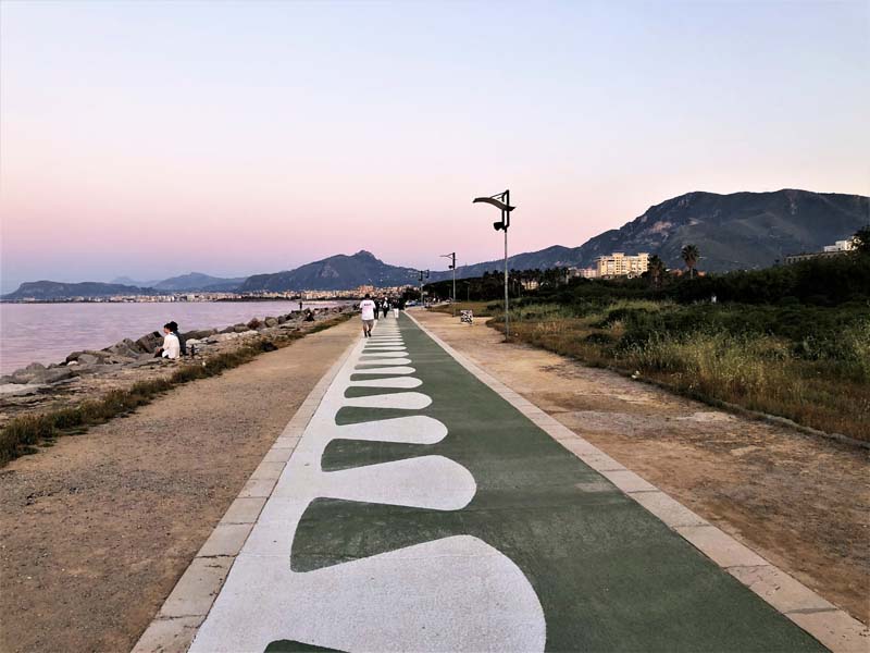 pedestrian walkway along ocean