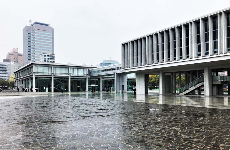 plaza surrounded by modern buildings