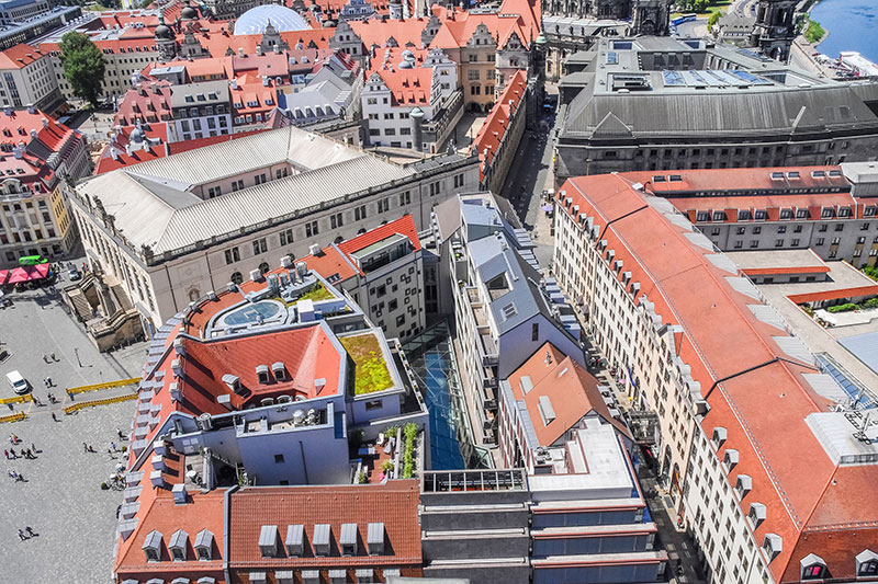 aerial view from the Frauenkirche