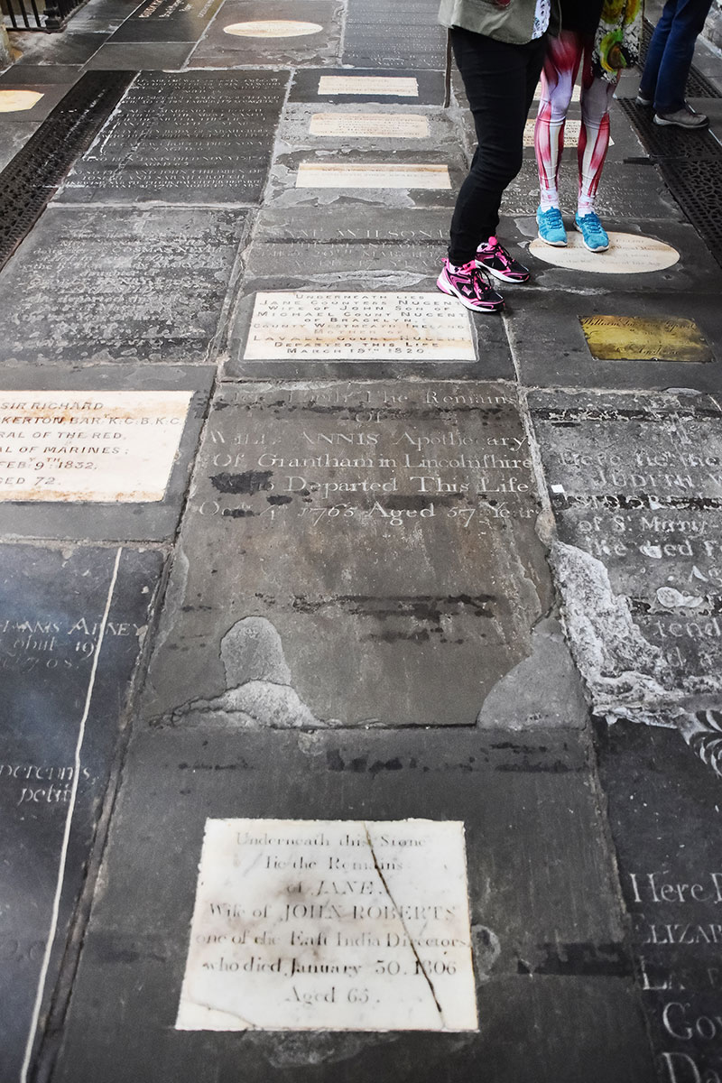 Bath Abbey burial memorials