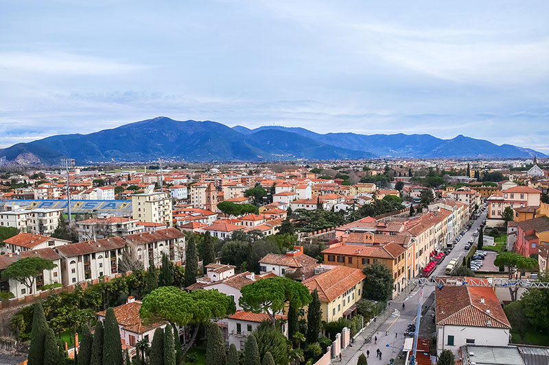 aerial view Pisa