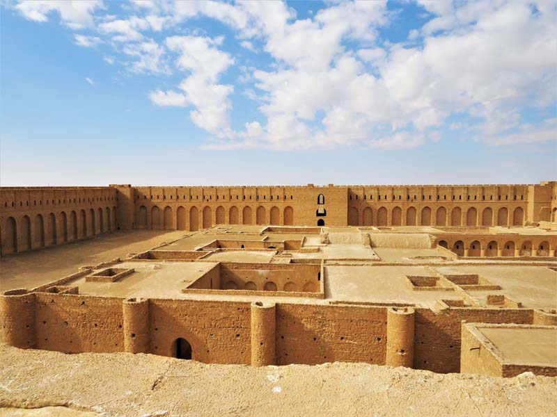 interior of fortress showing tops of buildings