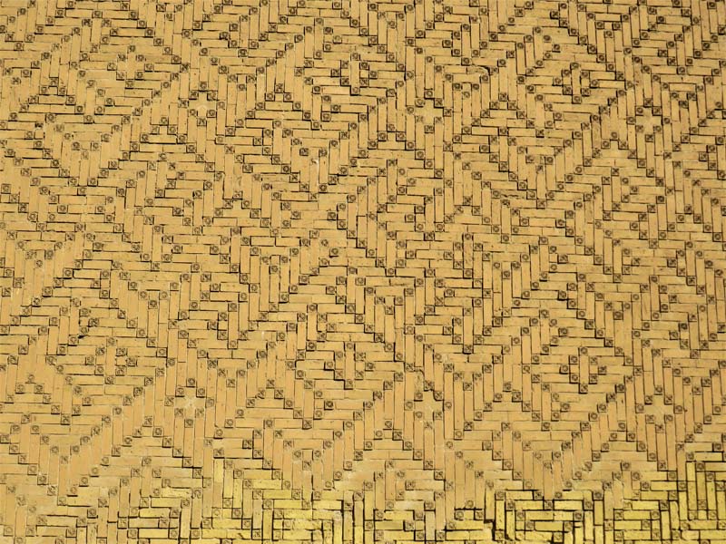 detail of intricate diagonal patterned brickwork