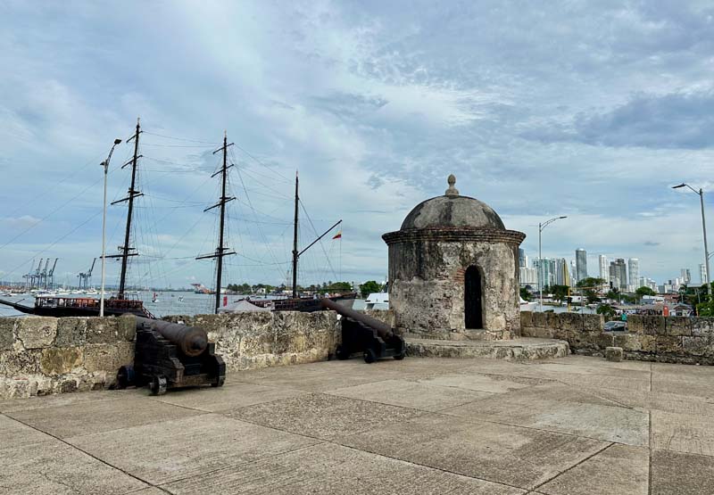 view from fort with canons