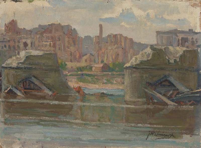 Figure 24-Jan Wisniewski, A View of Ruined Warsaw from Praga, 1945