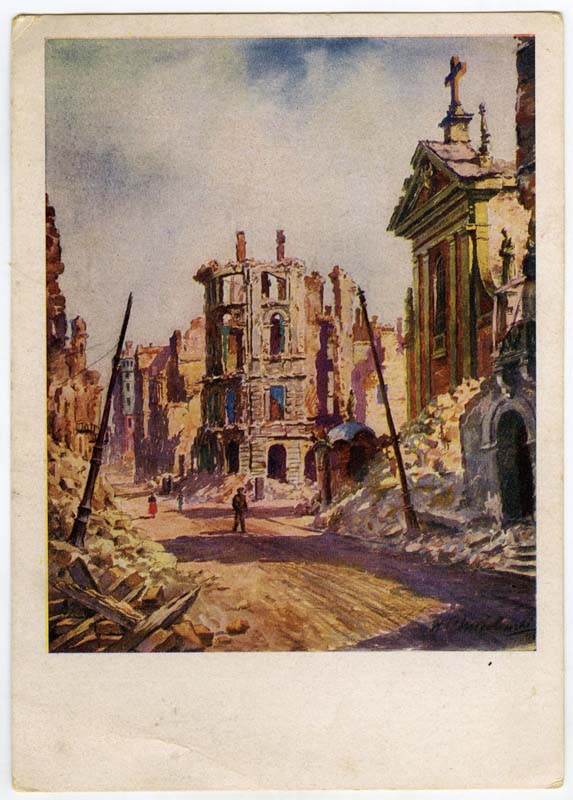 Figure 25-W. Chmielewski, Ruins of the Capuchin Church at ul. Miodowa,1947