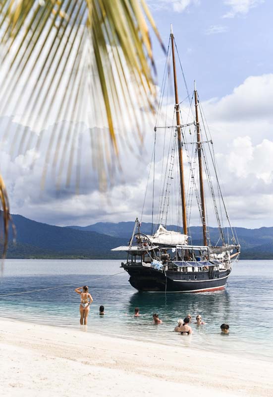 boat docked near the shore