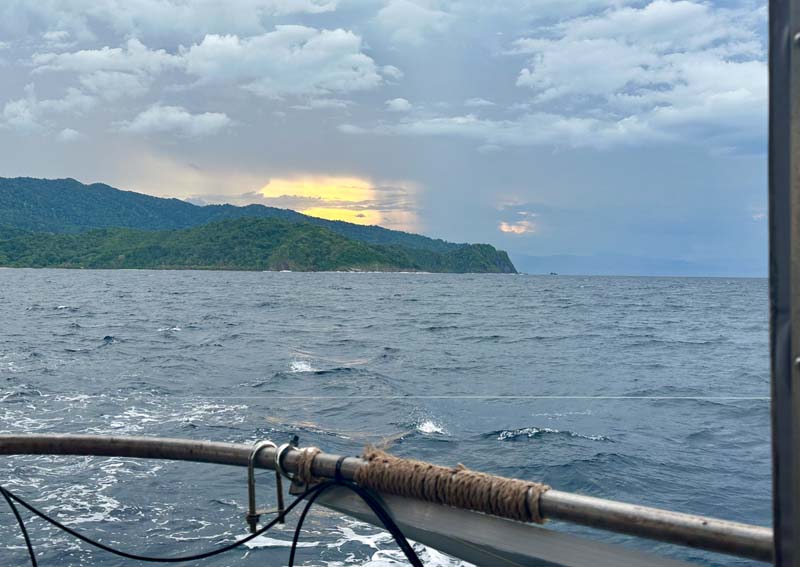 view of land from sailboat