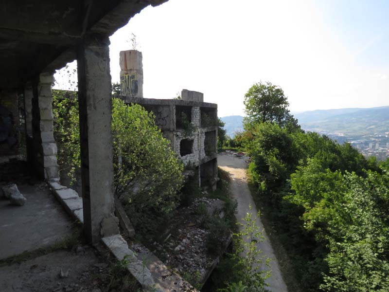 abandoned building overlooking city