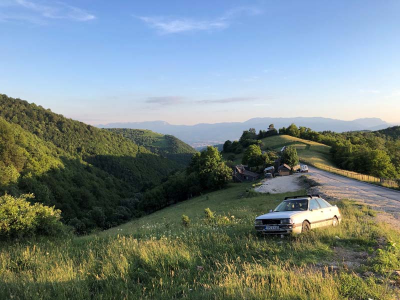 car alongside country road