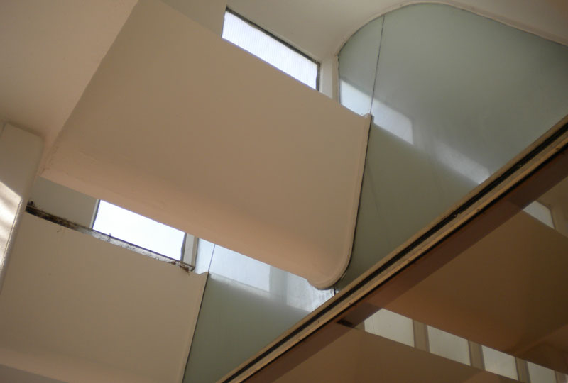 wavy ceiling with skylights