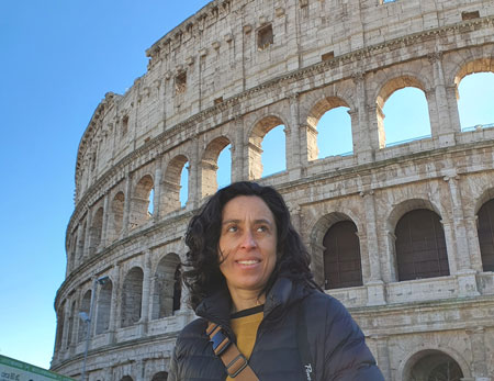 Navarro Morales in front of the Coloseum