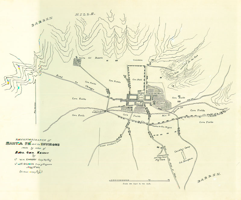 1846 map of Santa Fe