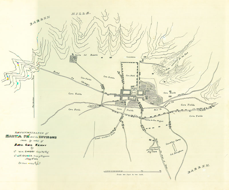 1846 map of Santa Fe