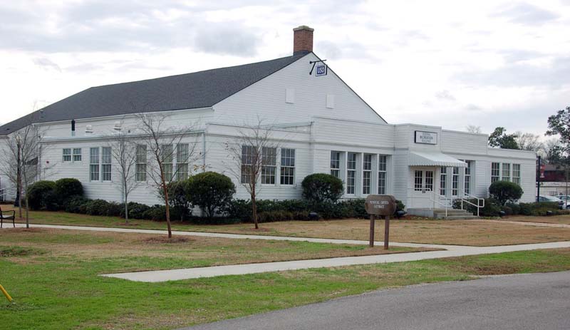 white building with chimney