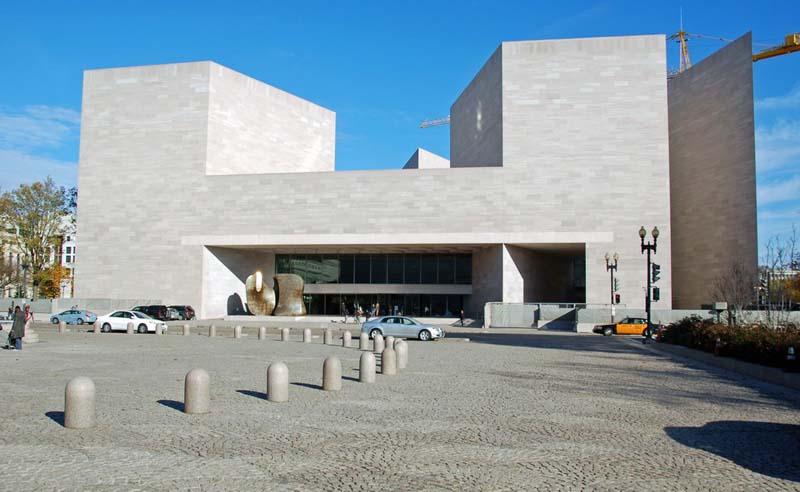 White Brutalist angles characterize the National Gallery of Art