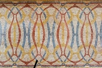 Front hall fireplace mosaic