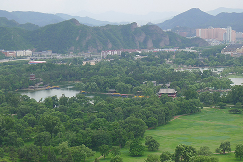 View of Bishu shanzhuang from Beizhen shuangfeng View of Bishu shanzhuang from Beizhen shuangfeng