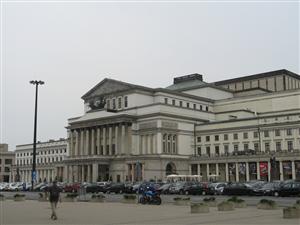 Fig. 2 Antoni Corazzi, Grand Theater, main facade, Warsaw, 1826-33; Bohdan Pniewski, renovation and expansion, 1965